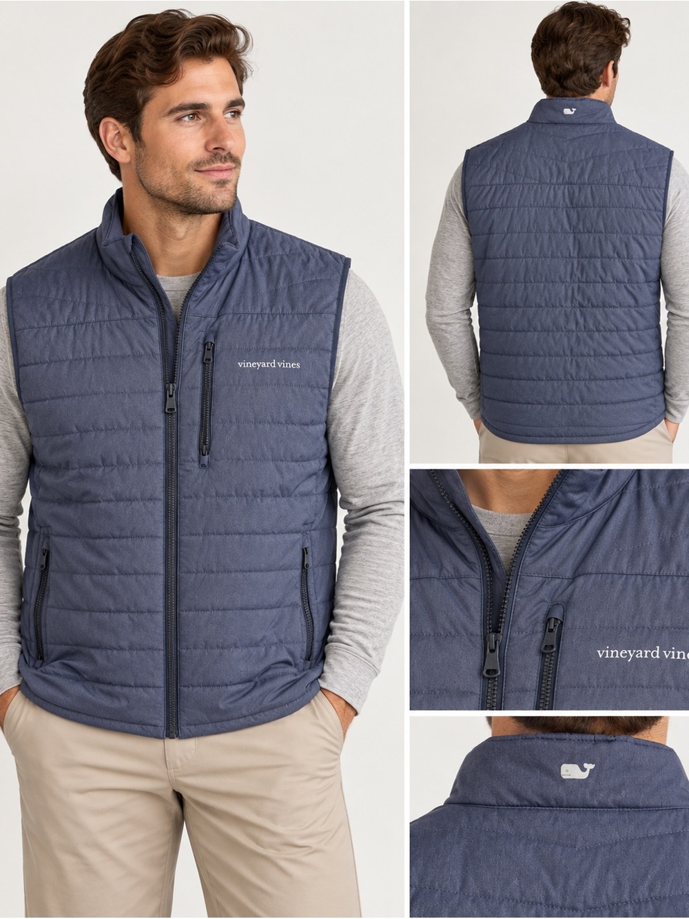 Vineyard Vines Men’s XXL Blue Quilted Full Zip Vest